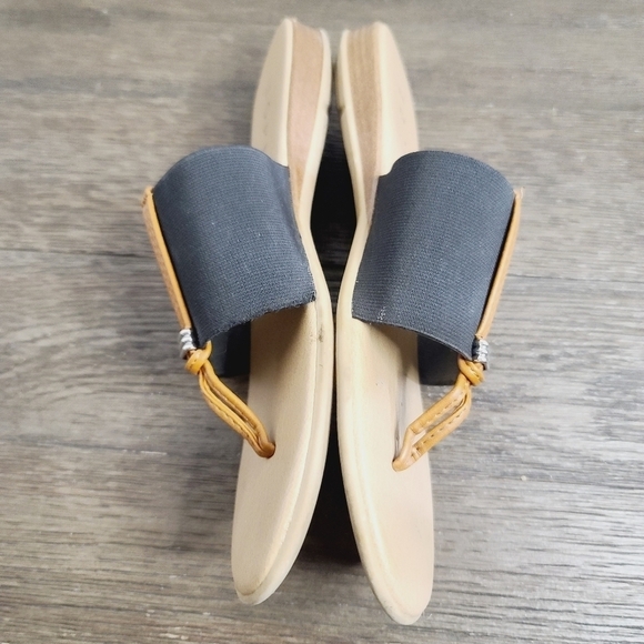 ESPRIT Black Tan Slip On Classic Minimalist Sandal - Picture 7 of 9